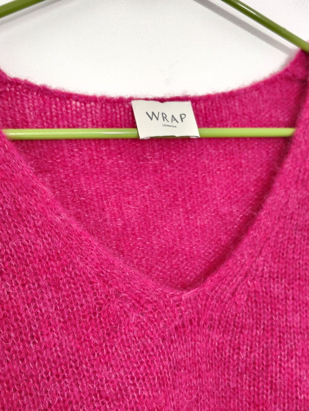 Wrap London Alpaca Blend V-Neck Knit Sweater 2 - Picture 2 of 6